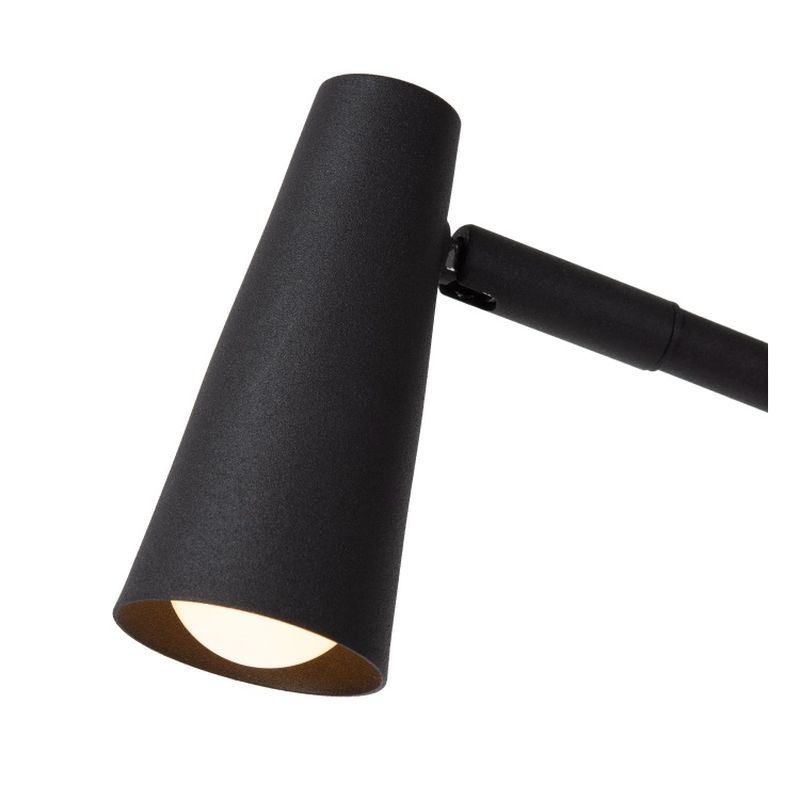 Lucide STIRLING - Dobíjacia stojaca lampa na čítanie - Batéria - LED Dim. - 1x3W 2700K - 3 StepDim - Čierny